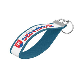 Slovakia Flag Charming Patriotic Wrist Keychain