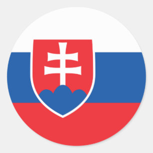 Slovakia Flag Classic Round Sticker
