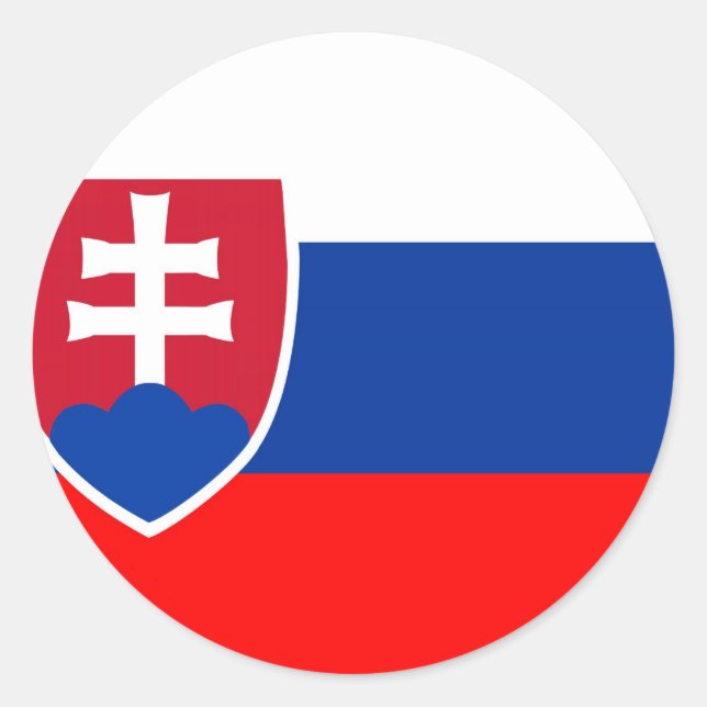 Slovakia flag classic round sticker (Front)