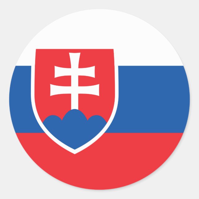 Slovakia Flag Classic Round Sticker (Front)