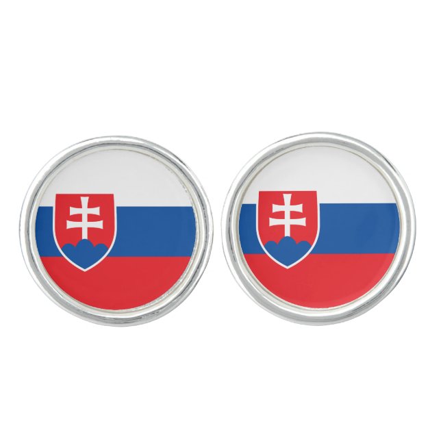 Slovakia Flag Cufflinks (Front)