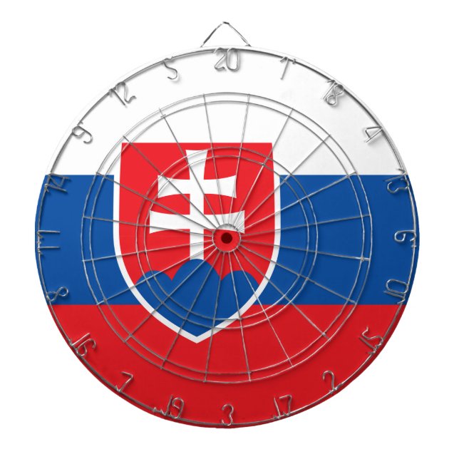 Slovakia Flag Dart Board (Front)
