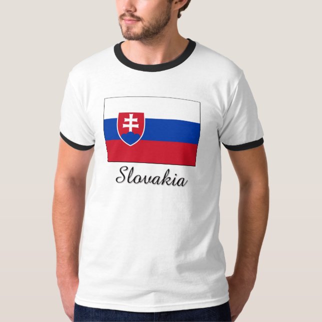 Slovakia Flag Design T-Shirt (Front)