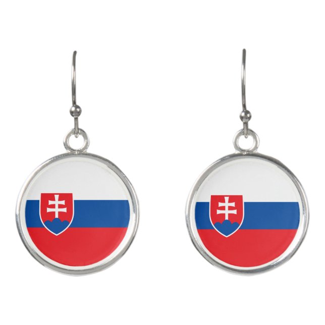 Slovakia Flag Earrings (Front)