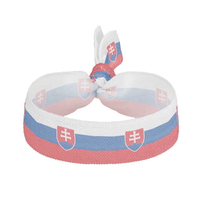 Slovakia Flag Elastic Hair Tie (Front)