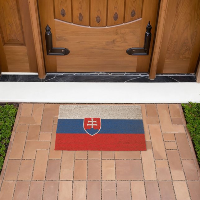 Slovakia flag fiber doormat (Insitu (Outdoor))