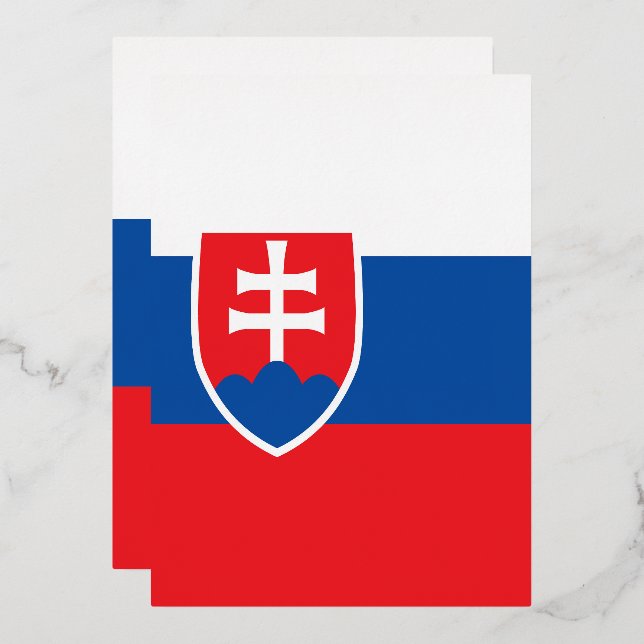 Slovakia flag foil invitation (Front/Back)