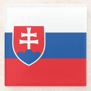 Slovakia Flag Glass Coaster