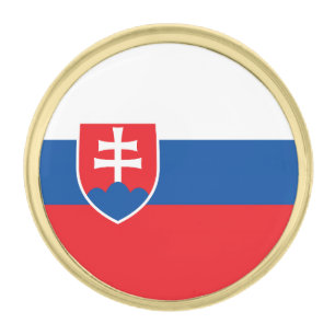 Slovakia Flag Gold Finish Lapel Pin
