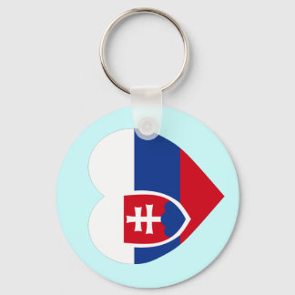 Slovakia Flag Heart Keychain