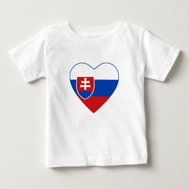 Slovakia Flag Heart T-Shirt (Front)