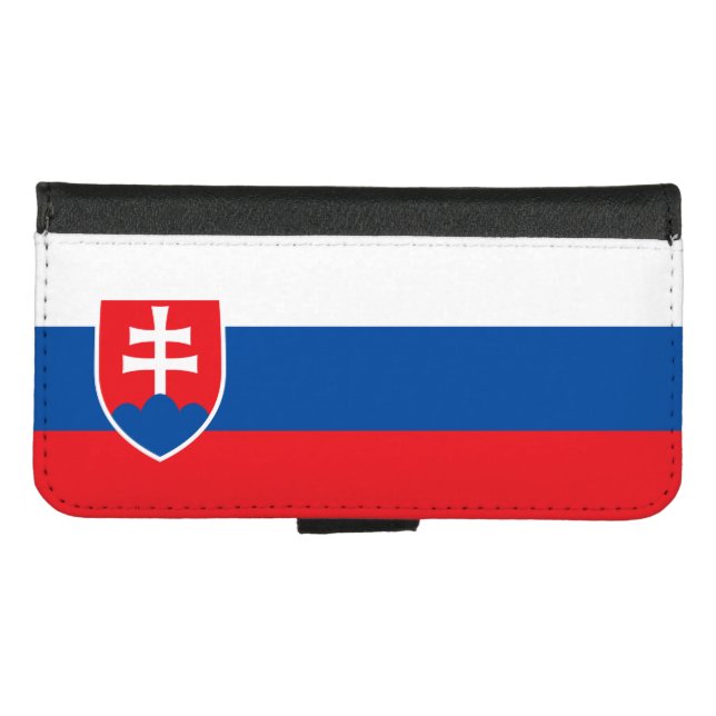 Slovakia Flag iPhone Wallet Case (Front (Horizontal))