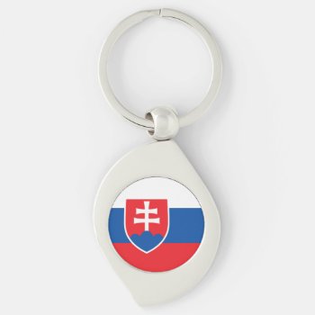 Slovakia Flag Keychain by CreativeFlagDesign at Zazzle