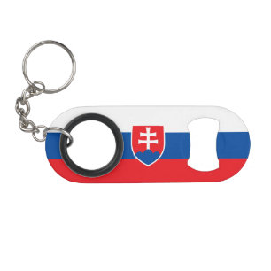 Slovakia Flag Keychain Bottle Opener