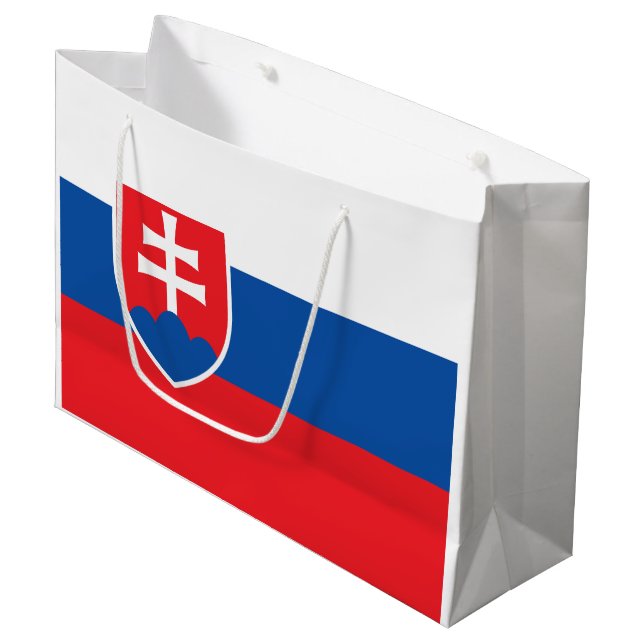 Slovakia Flag Large Gift Bag (Front Angled)