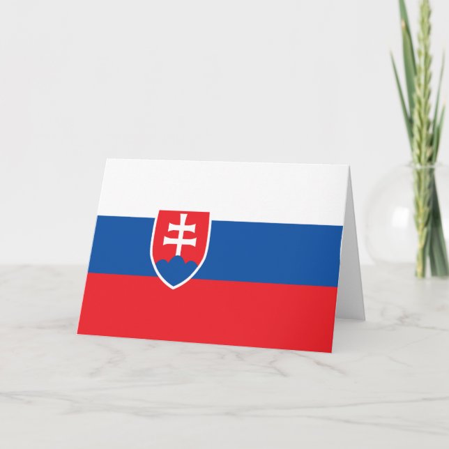 Slovakia flag letterpress thank you card (Front)