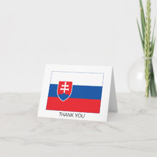 Slovakia Flag Letterpress Thank You Card