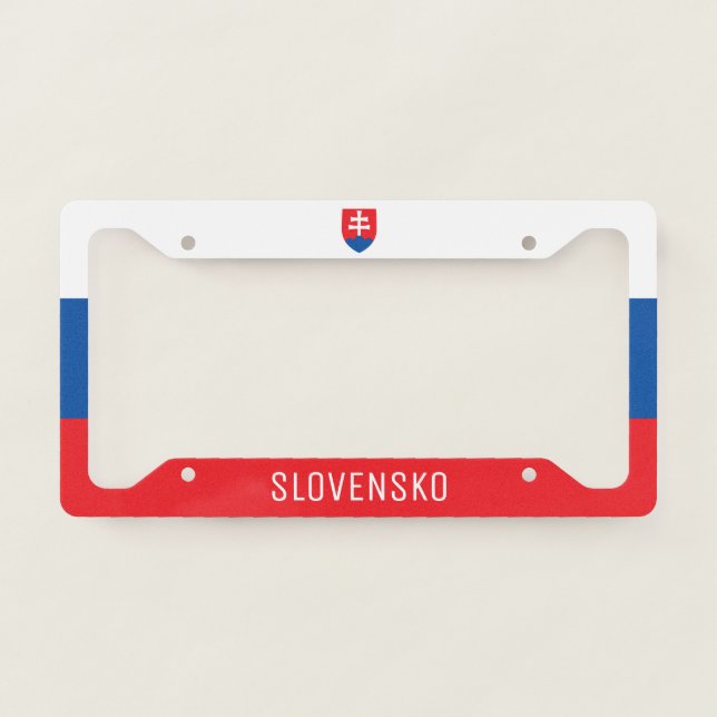 Slovakia Flag License Plate Frame (Front)