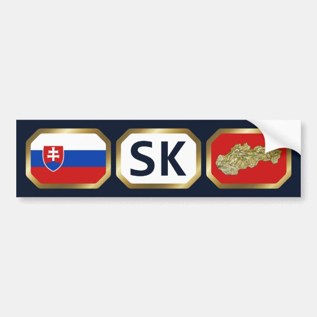 Slovakia Flag Map Code Bumper Sticker (Front)