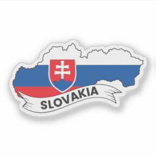 Slovakia Flag Map Sticker