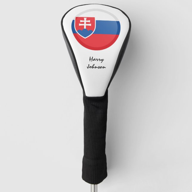 Slovakia Flag & Monogrammed Golf Clubs Covers (Front)