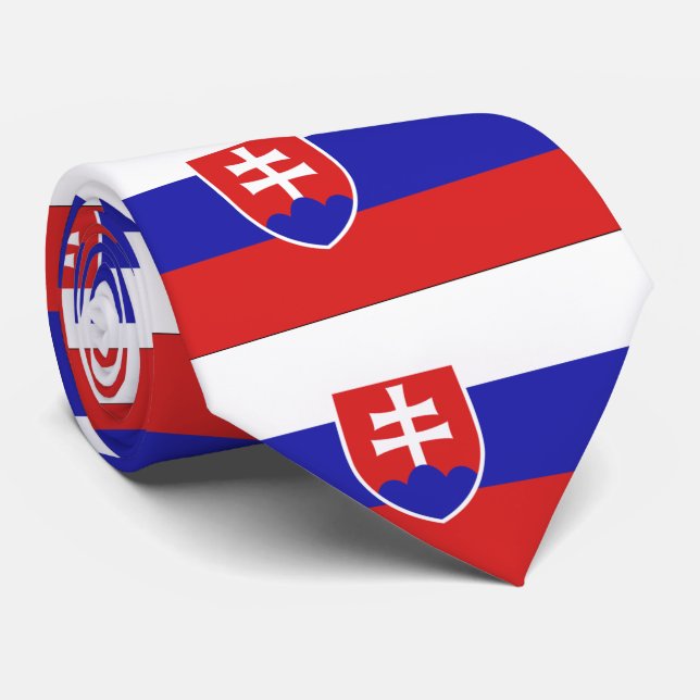 Slovakia flag neck tie (Rolled)