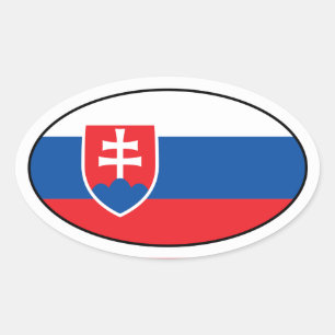 Slovakia Flag Oval Sticker