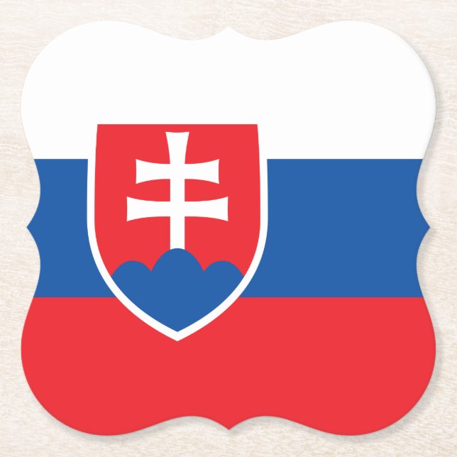 Slovakia Flag Paper Coaster (Front)