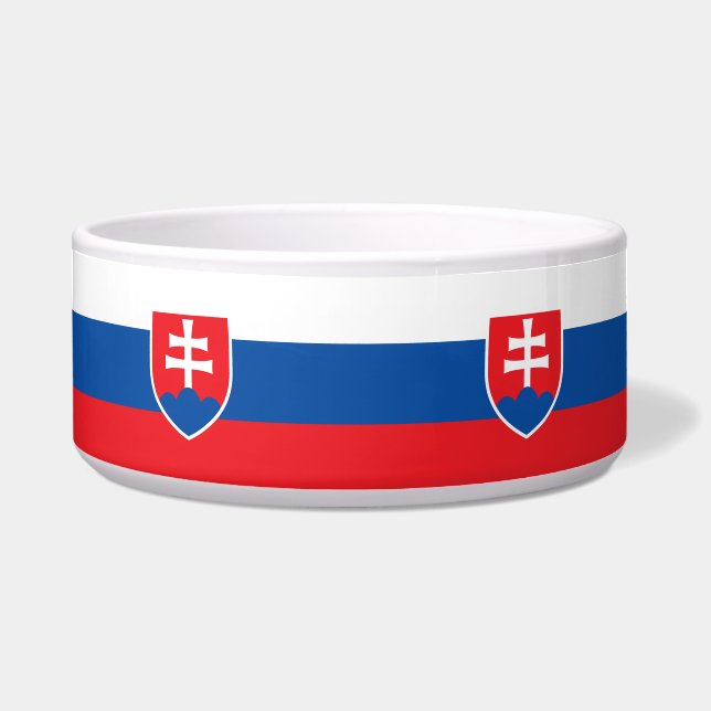 Slovakia Flag Pet Bowl (Front)