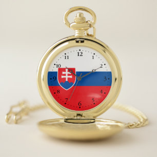 Slovakia Flag Pocket Watch