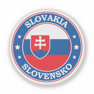 Slovakia Flag Round Circle Emblem Sticker