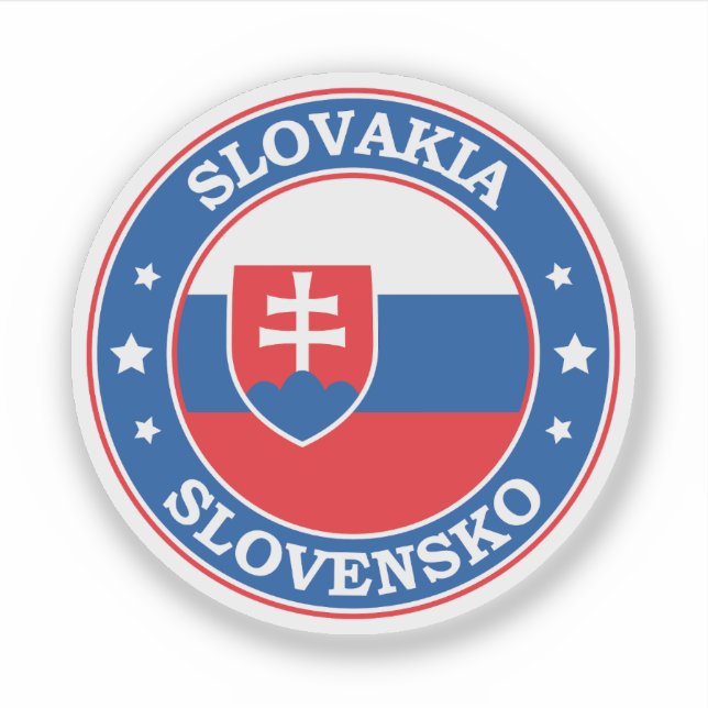 Slovakia Flag Round Circle Emblem Sticker (Front)