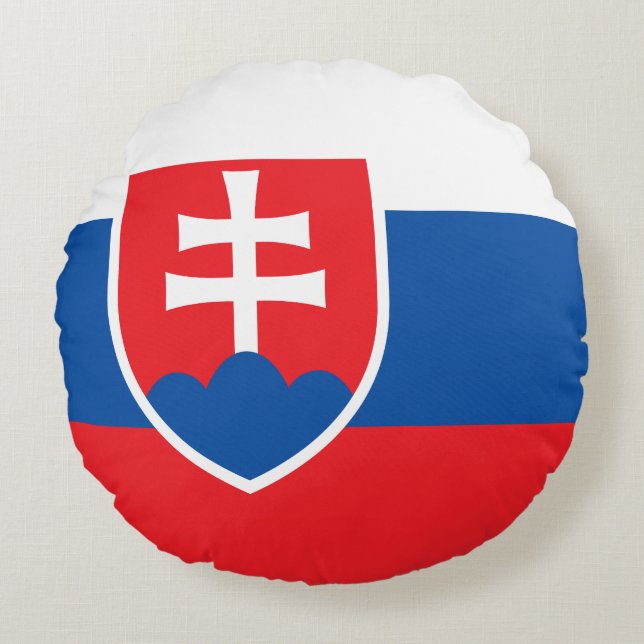 Slovakia Flag Round Pillow (Front)