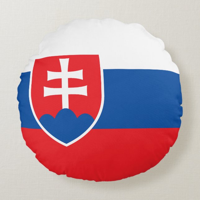 Slovakia Flag Round Pillow (Front)