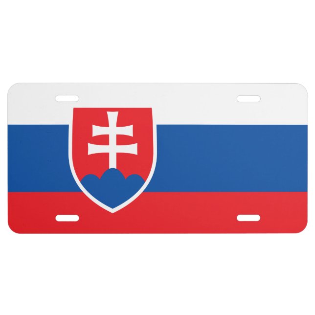 Slovakia Flag Slovakian Patriotic License Plate (Front)