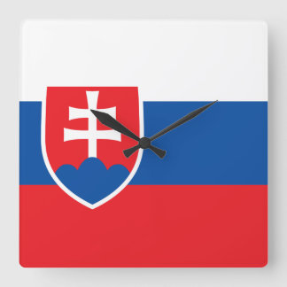 Slovakia Flag Square Wall Clock
