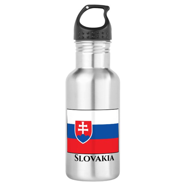 Slovakia Flag Stainless Steel Water Bottle (Front)