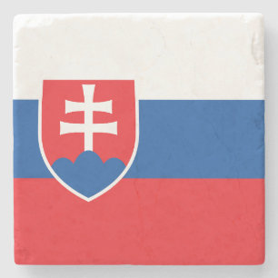 Slovakia Flag Stone Coaster