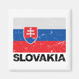 Slovakia Flag Vintage Magnet