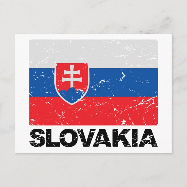 Slovakia Flag Vintage Postcard (Front)