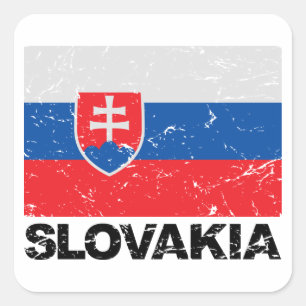 Slovakia Flag Vintage Square Sticker