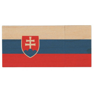 Slovakia Flag Wood Flash Drive