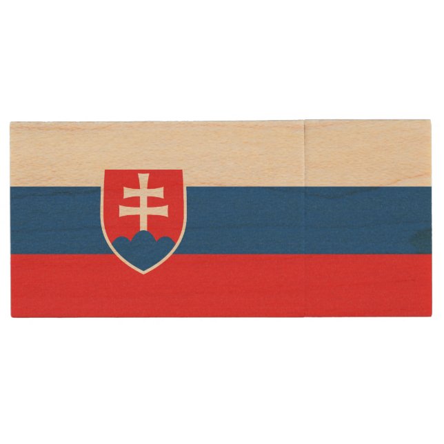 Slovakia Flag Wood Flash Drive (Front)