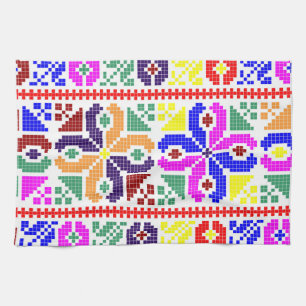 slovakia folk pattern motif traditional ethnic sym kitchen towel