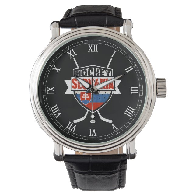 Slovakia Ice Hockey Logo Wrist Watch (Front)