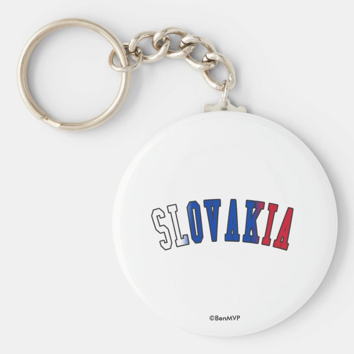 Slovakia in National Flag Colors Keychain