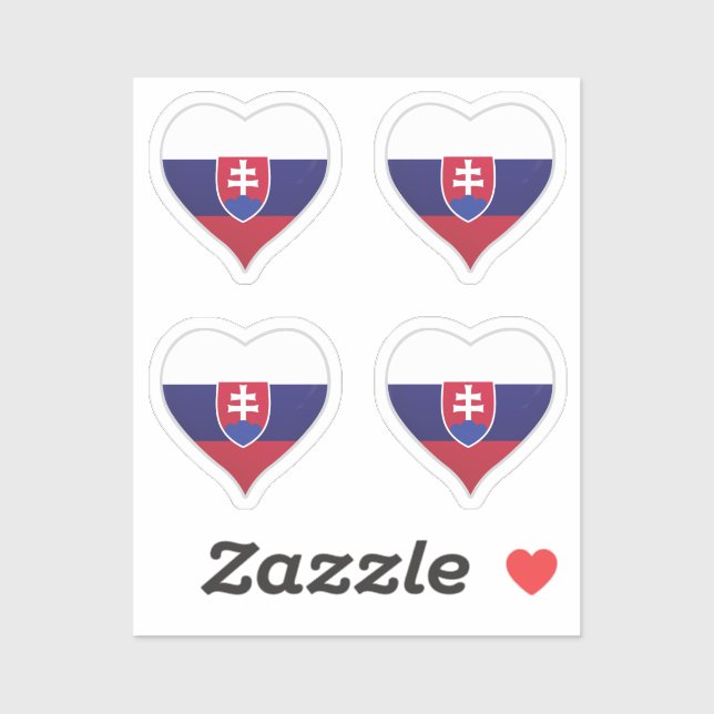 Slovakia love flag pride heart sticker (Sheet)