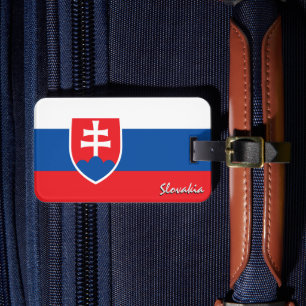 Slovakia Luggage Tags, patriotic Slovakia Flag Luggage Tag