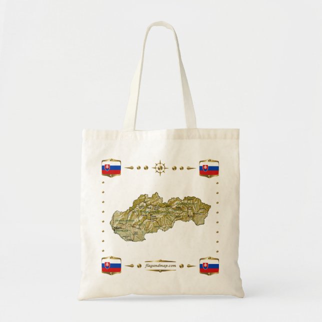 Slovakia Map + Flags Bag (Front)