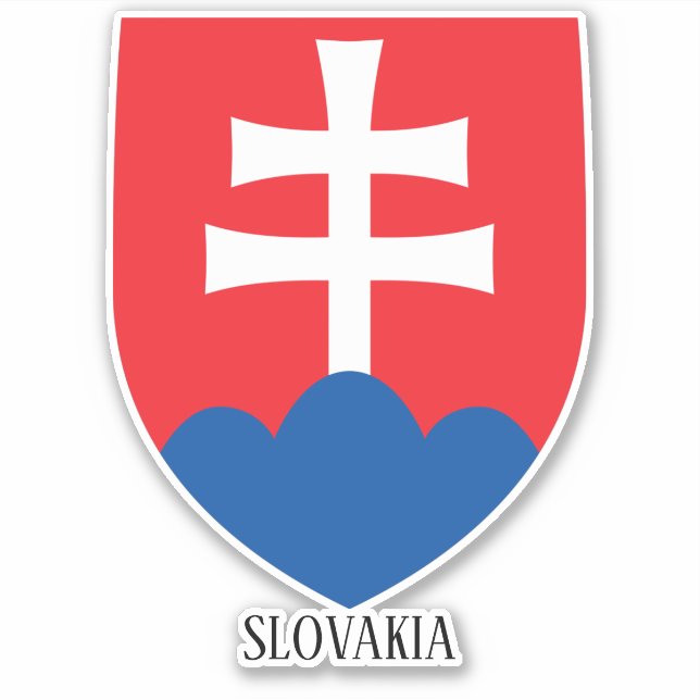 Slovakia National Coat Of Arms Patriotic Sticker (Front)